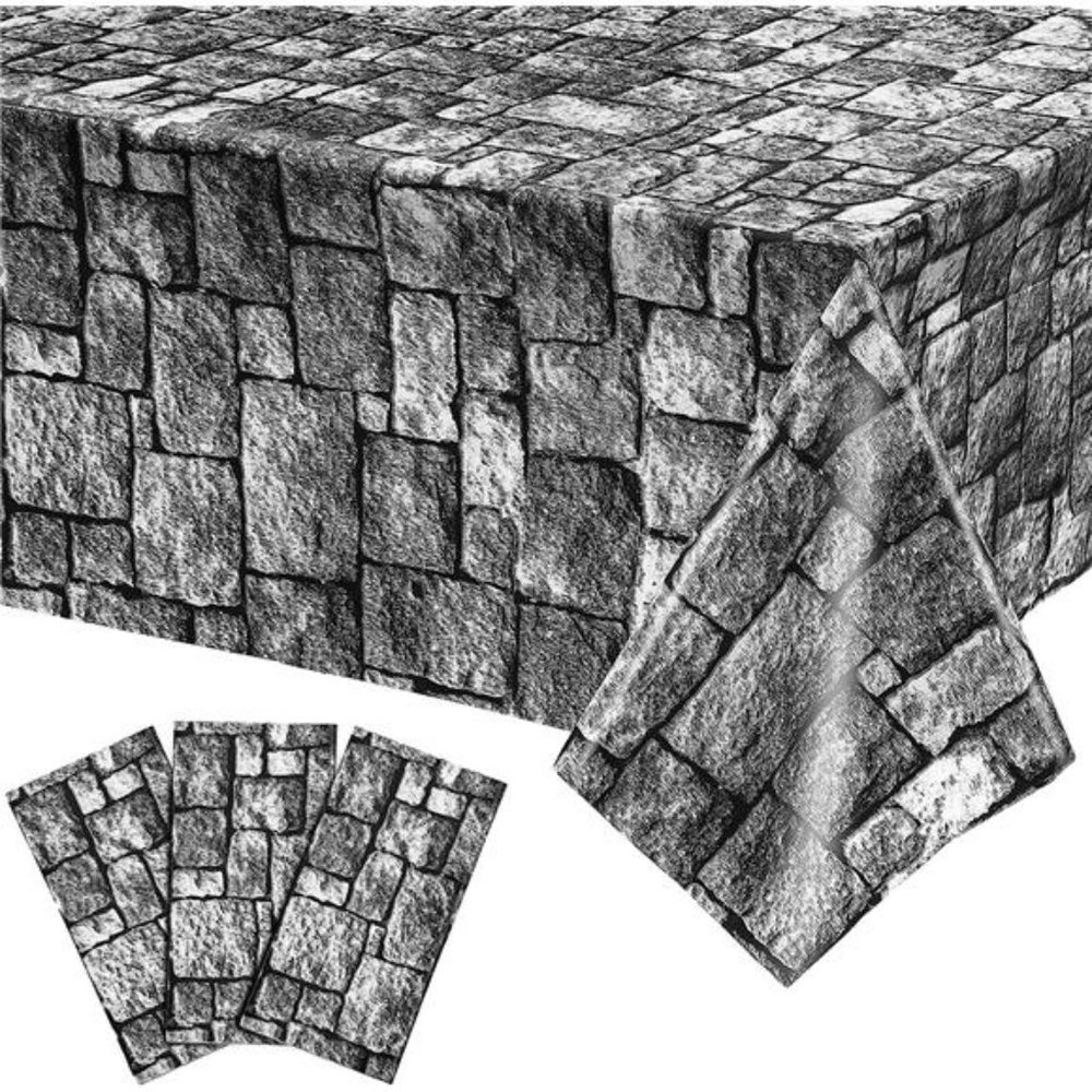 Stone Wall Tablecloths, Halloween Table Covers Brick Wall Decorations Disposable
